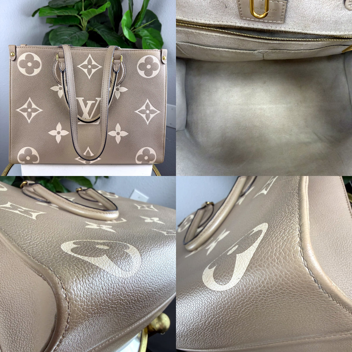 Authentic Louis Vuitton OnTheGo GM Monogram Empreinte Dune Tote Bag - 03_detail_1.jpg