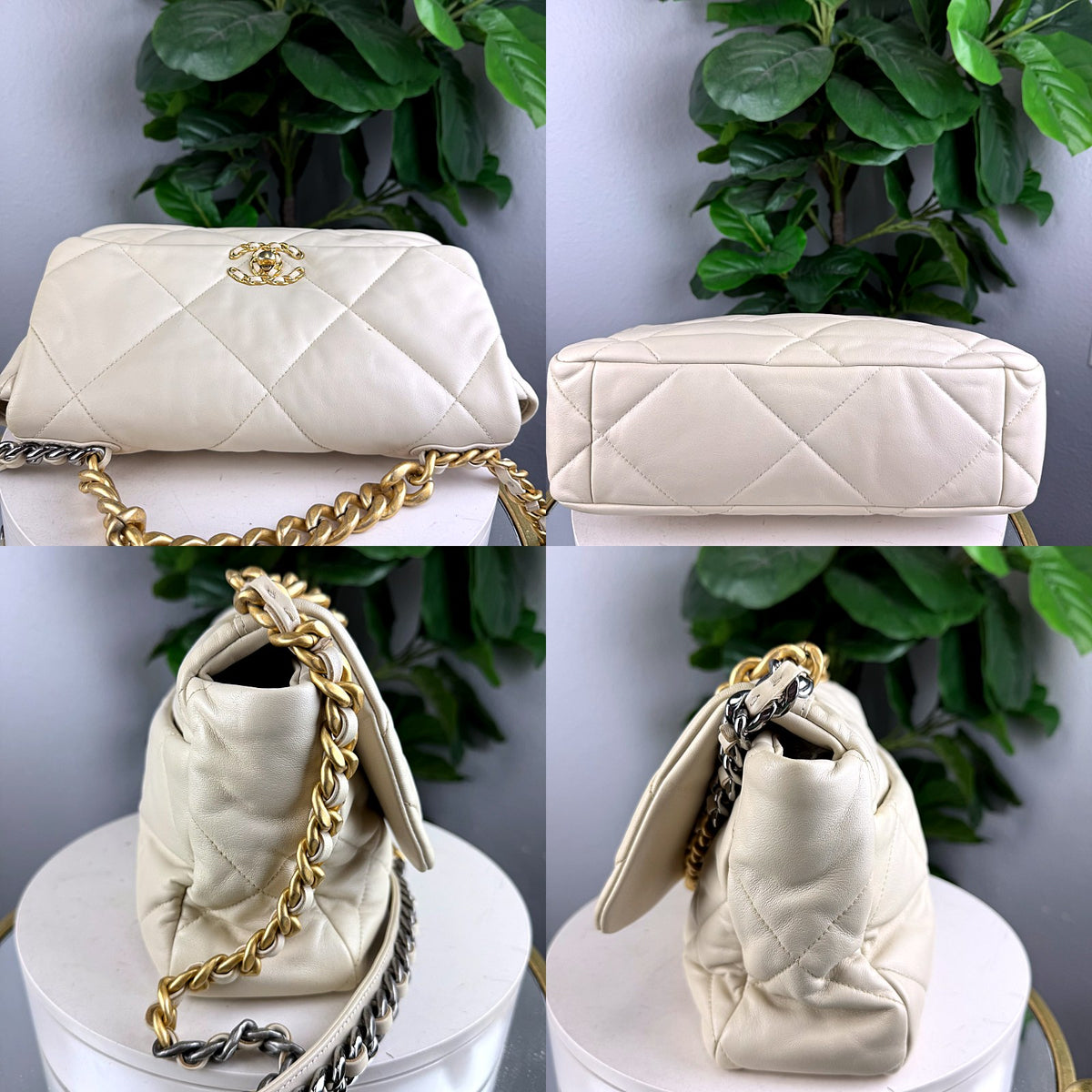 Authentic Chanel 19 Small Flap Bag Cream Quilted Lambskin Chain - 06_extra.jpg
