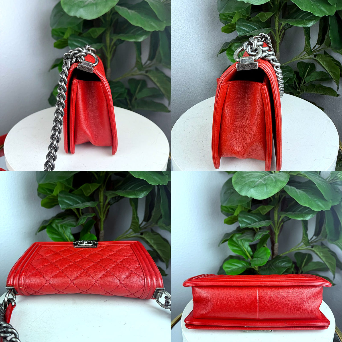 Authentic Chanel Red Quilted Lambskin Medium Boy Bag with Ruthenium Hardware - 05_extra.jpg