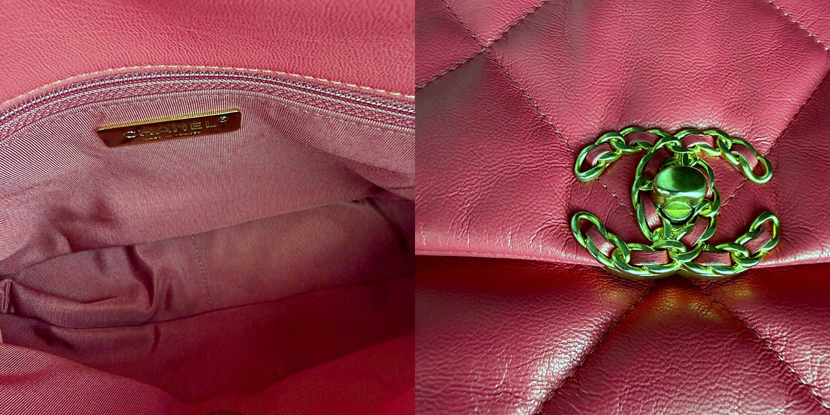 Authentic Chanel 19 Small Flap Bag Pink Quilted Lambskin Gold Hardware - 04_inside.jpg