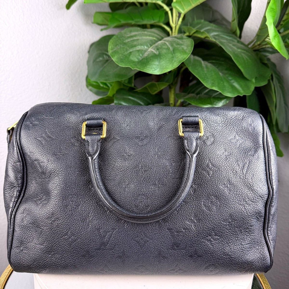Authentic Louis Vuitton Speedy 30 Empreinte Noir Black Leather Satchel - 02_photo.jpg