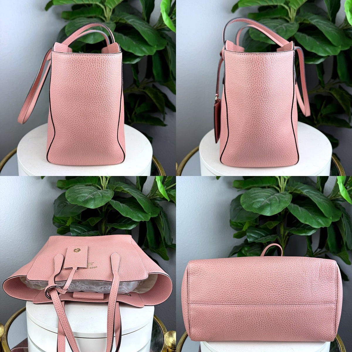 Authentic Gucci Swing Tote Pink Pebbled Leather Made in Italy Interlocking GG Shoulder Bag - 05_extra.jpg