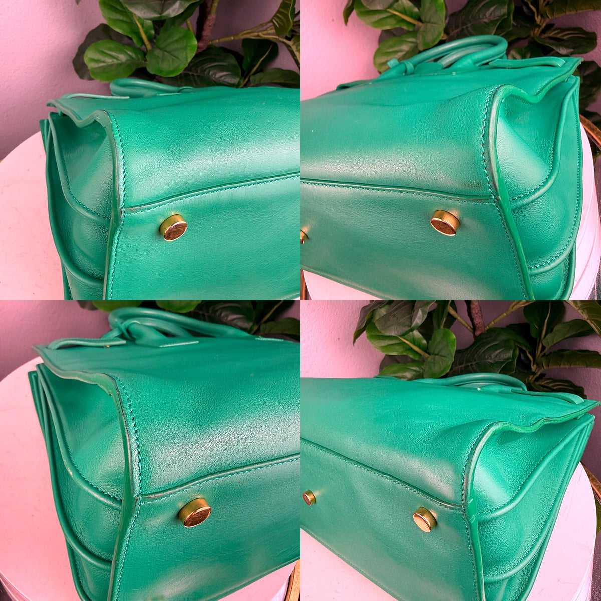 Authentic Saint Laurent Sac de Jour Small Leather Tote Bag Green - 03_corners.jpg