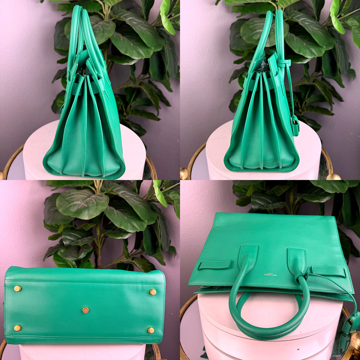 Authentic Saint Laurent Sac de Jour Small Leather Tote Bag Green - 05_extra.jpg