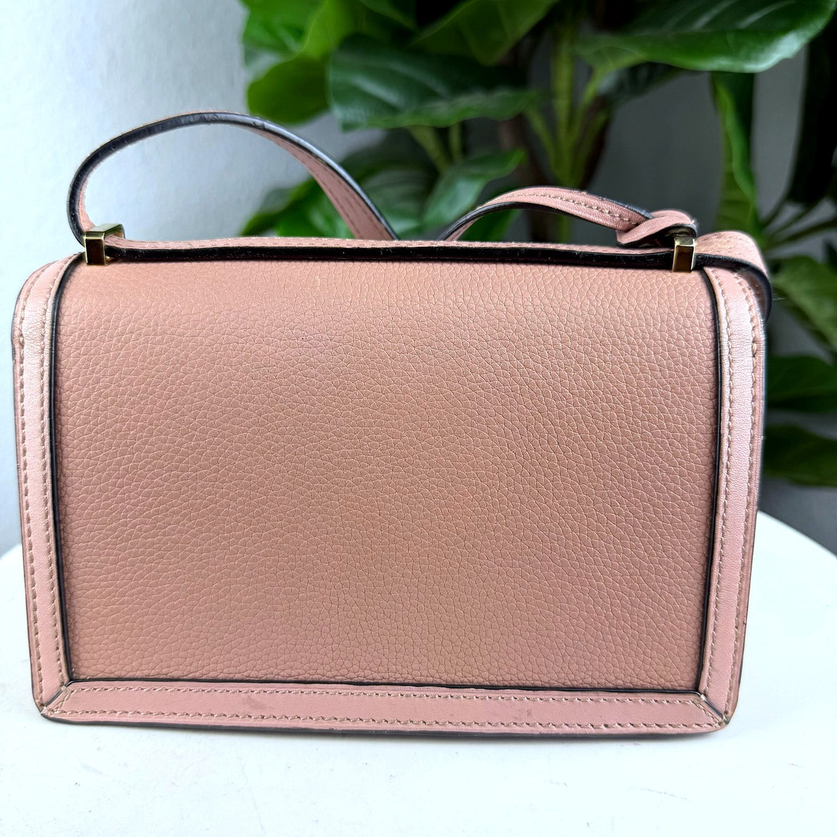 Authentic Loewe Barcelona Small Bag in Blush Pink Grained Leather - 02_photo.jpg