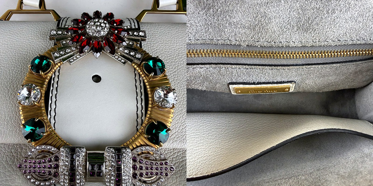 Authentic Miu Miu Lady Embellished Buckle Leather Shoulder Bag Cream - 04_inside.jpg