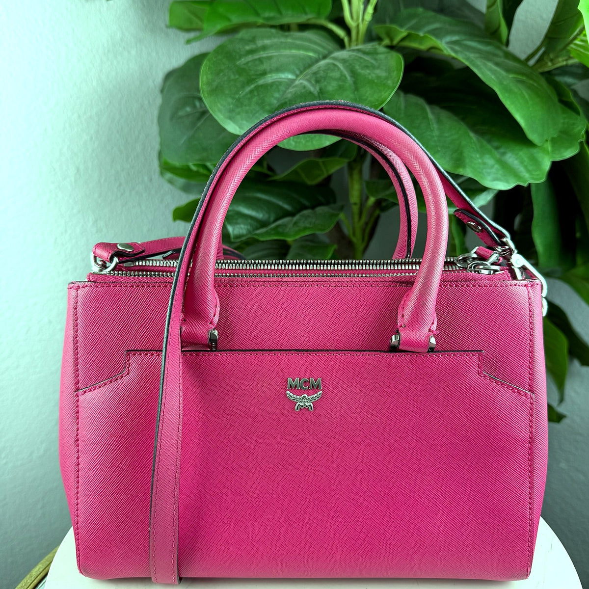 Authentic MCM Milla Mini Tote Saffiano Leather Pink - 01_photo.jpg