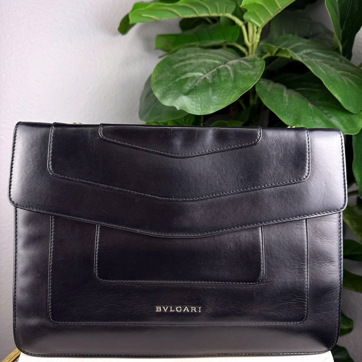 Authentic Bvlgari Serpenti Forever Black Leather Shoulder Bag - 02_photo.jpg