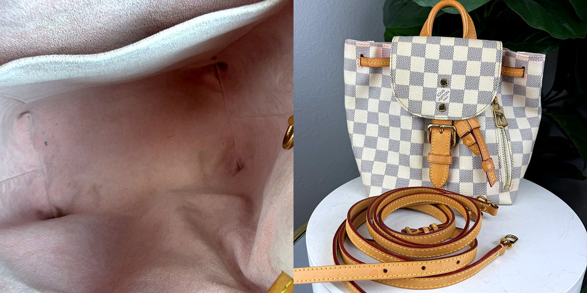 Authentic Louis Vuitton Sperone BB Damier Azur Canvas Backpack - 04_inside.jpg