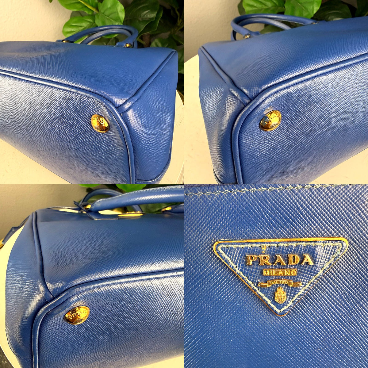 Authentic Prada Saffiano Lux Medium Double Zip Tote Blue - 04_corners.jpg