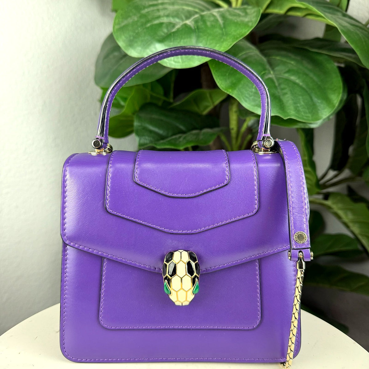 Authentic Bvlgari Serpenti Forever Purple Leather Top Handle Bag - 01_photo.jpg