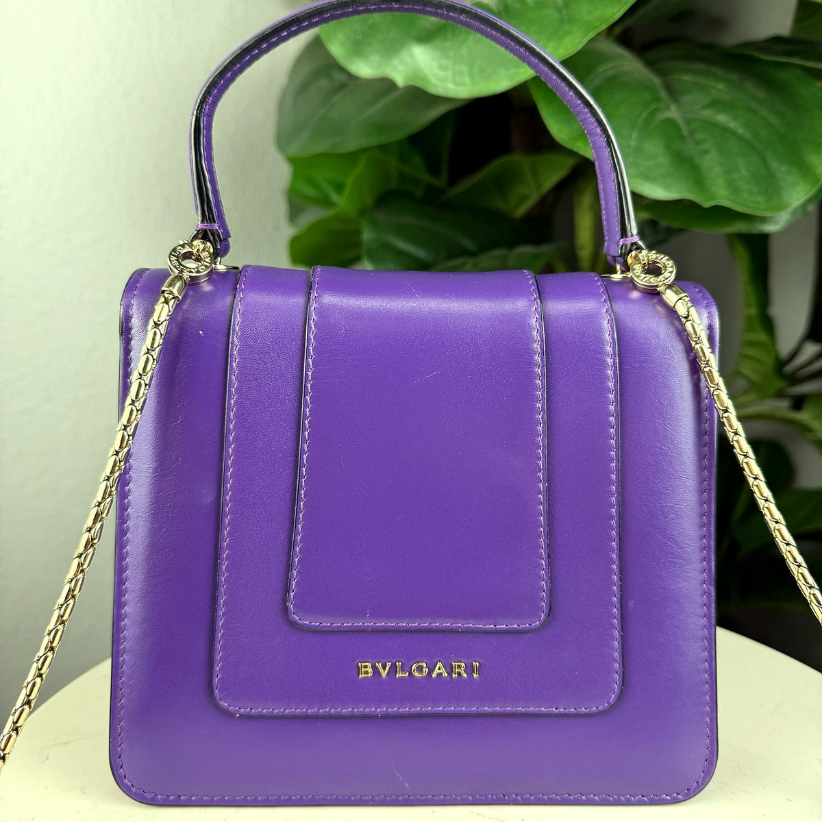 Authentic Bvlgari Serpenti Forever Purple Leather Top Handle Bag - 02_photo.jpg
