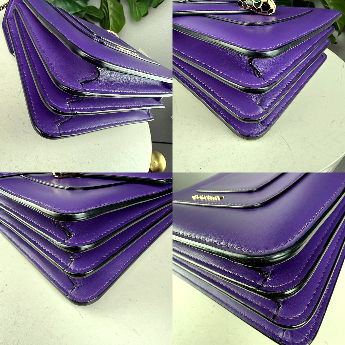 Authentic Bvlgari Serpenti Forever Purple Leather Top Handle Bag - 03_corners.jpg