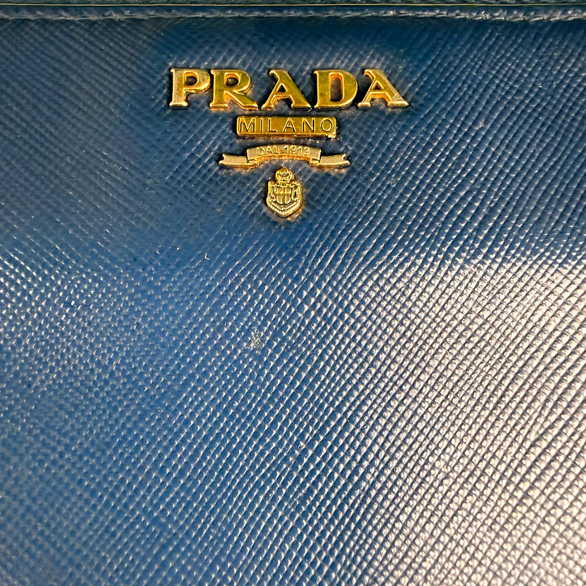 Authentic Prada Saffiano Leather Zip Around Wallet in Blue - 03_photo.jpg