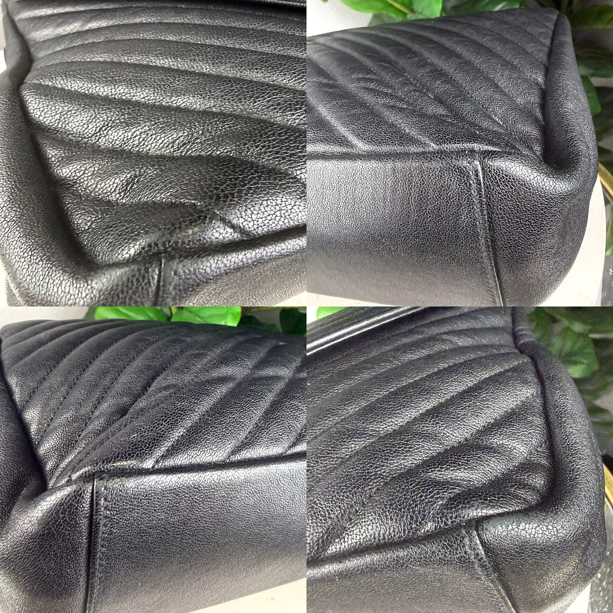 Authentic Saint Laurent College Medium Matelassé Leather Bag Black - 03_corners.jpg