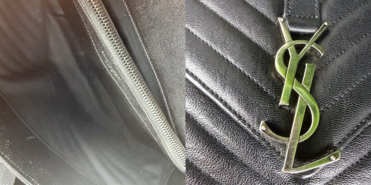 Authentic Saint Laurent College Medium Matelassé Leather Bag Black - 04_inside.jpg