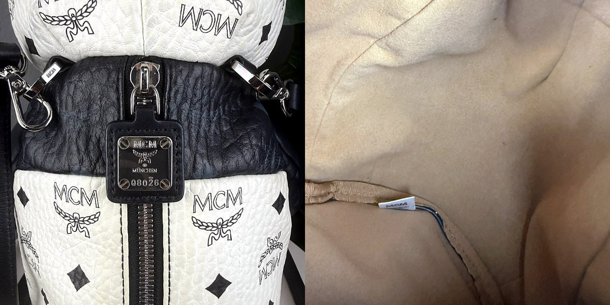 Authentic MCM Panda Visetos Backpack White Black Leather - 04_inside.jpg