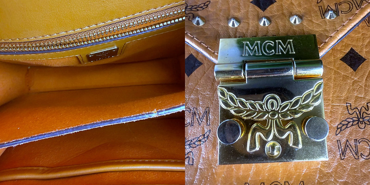 Authentic MCM Patricia Visetos Studded Crossbody Bag Cognac - 04_inside.jpg