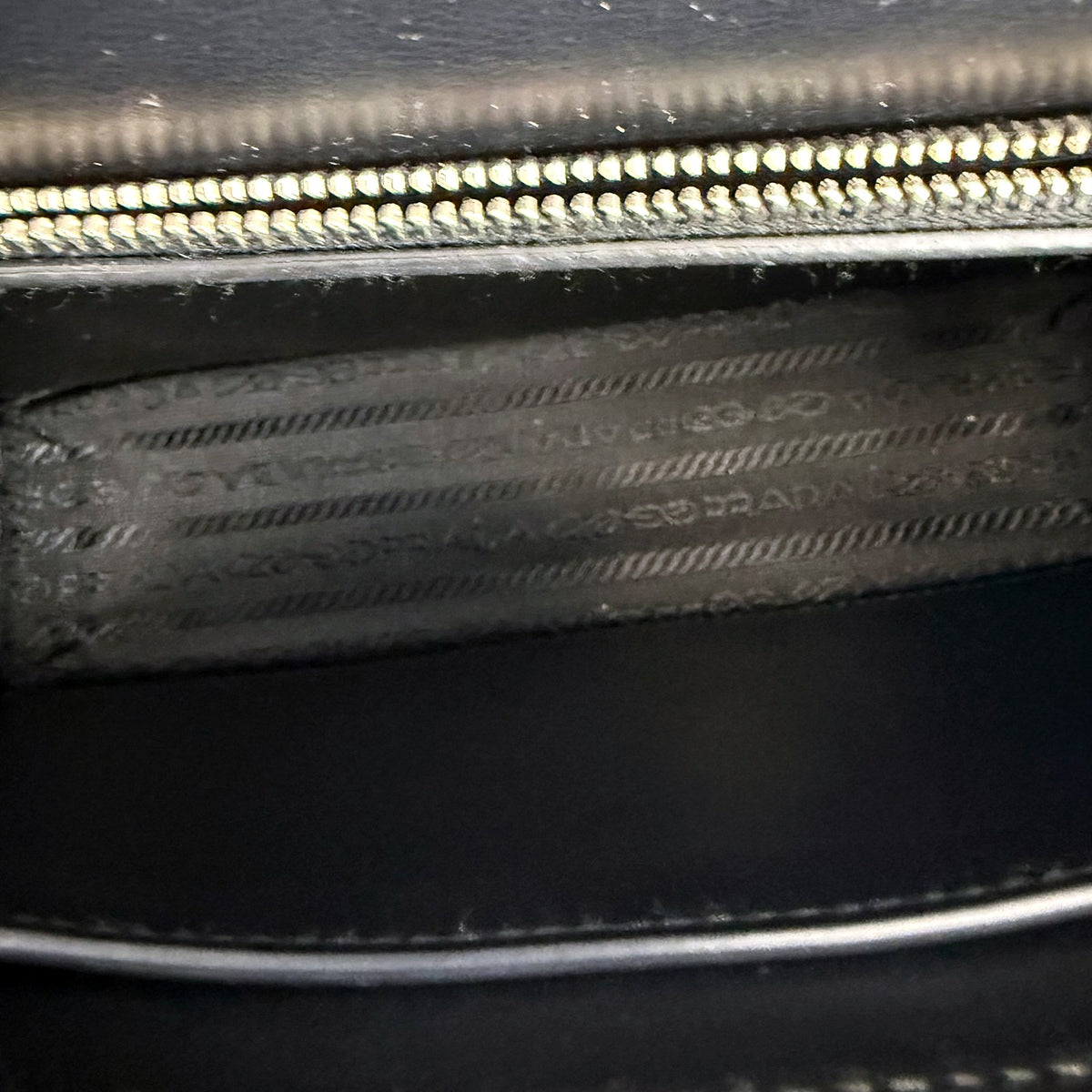Authentic Prada Logo Envelope Shoulder Bag Black Leather Silver Hardware - 05_inside.jpg