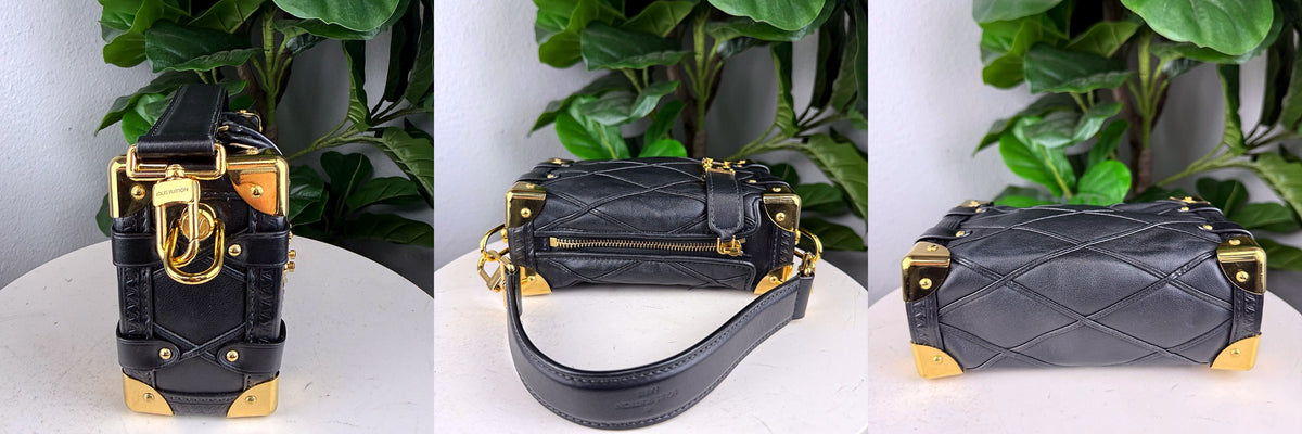 Authentic Louis Vuitton Petite Malle Black Leather Shoulder Bag Gold Hardware - 06_extra.jpg