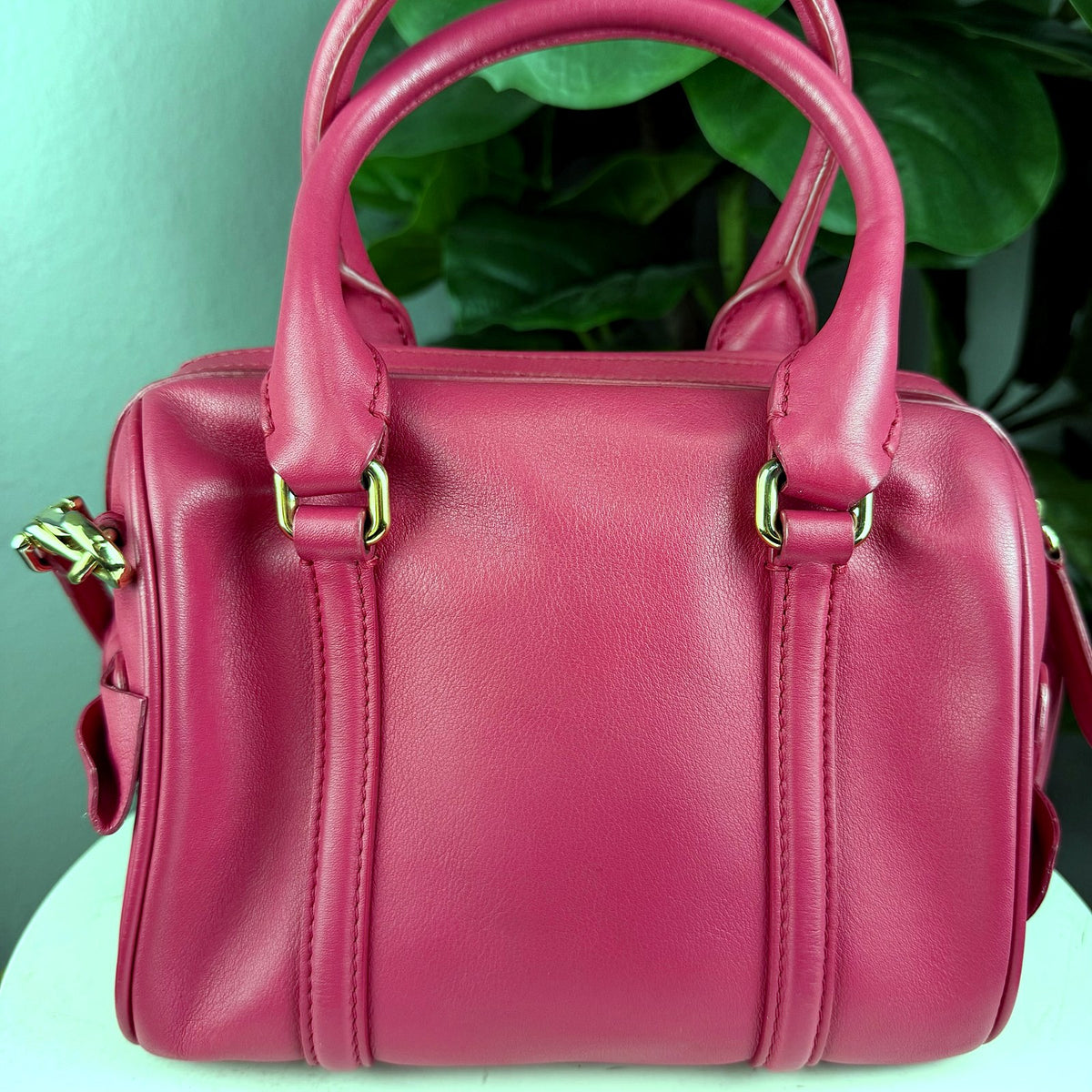 Authentic Burberry Small Alchester Bowling Bag Pink Leather Satchel - 02_photo.jpg