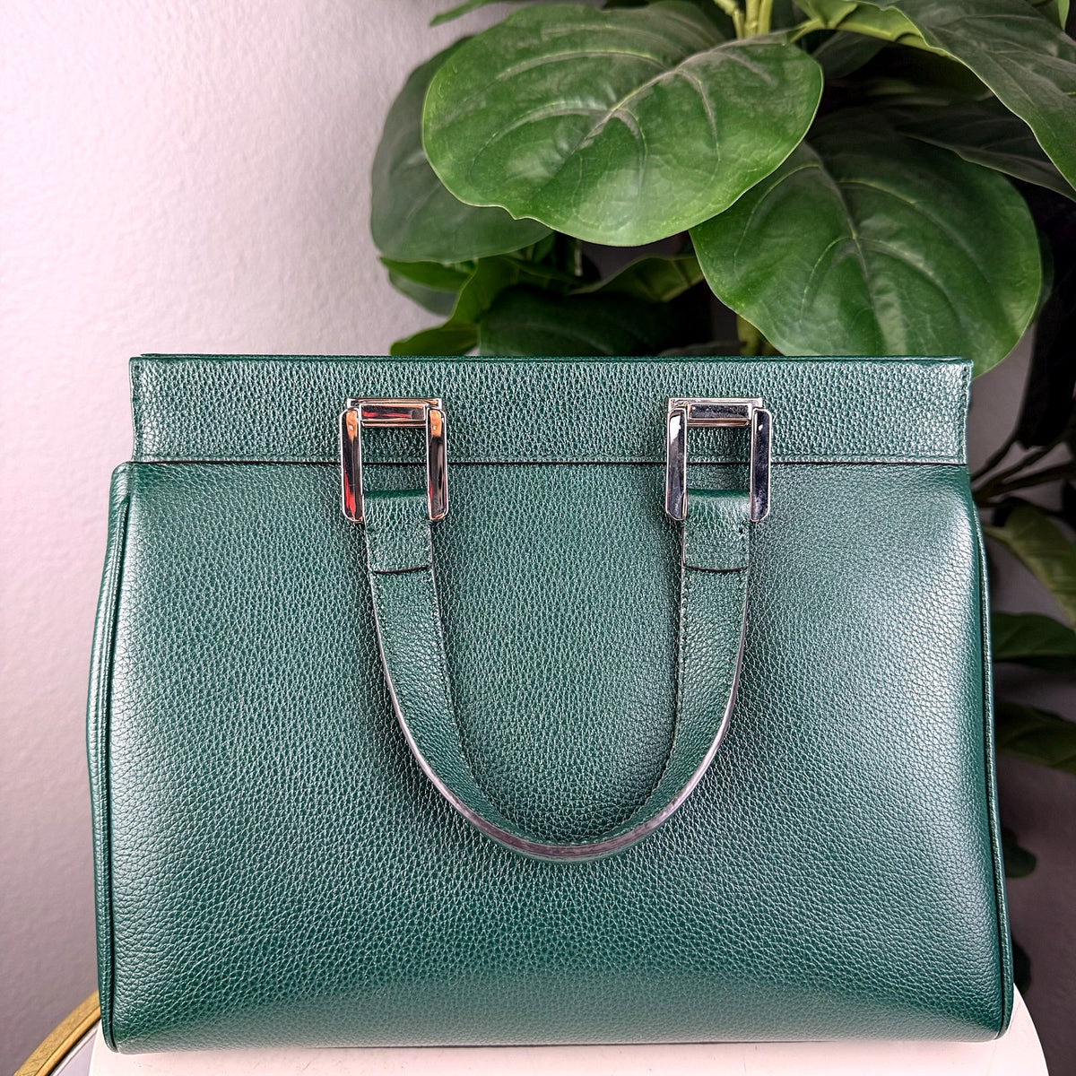 Authentic Gucci Zumi Small Top Handle Bag Green Leather - 02_photo.jpg