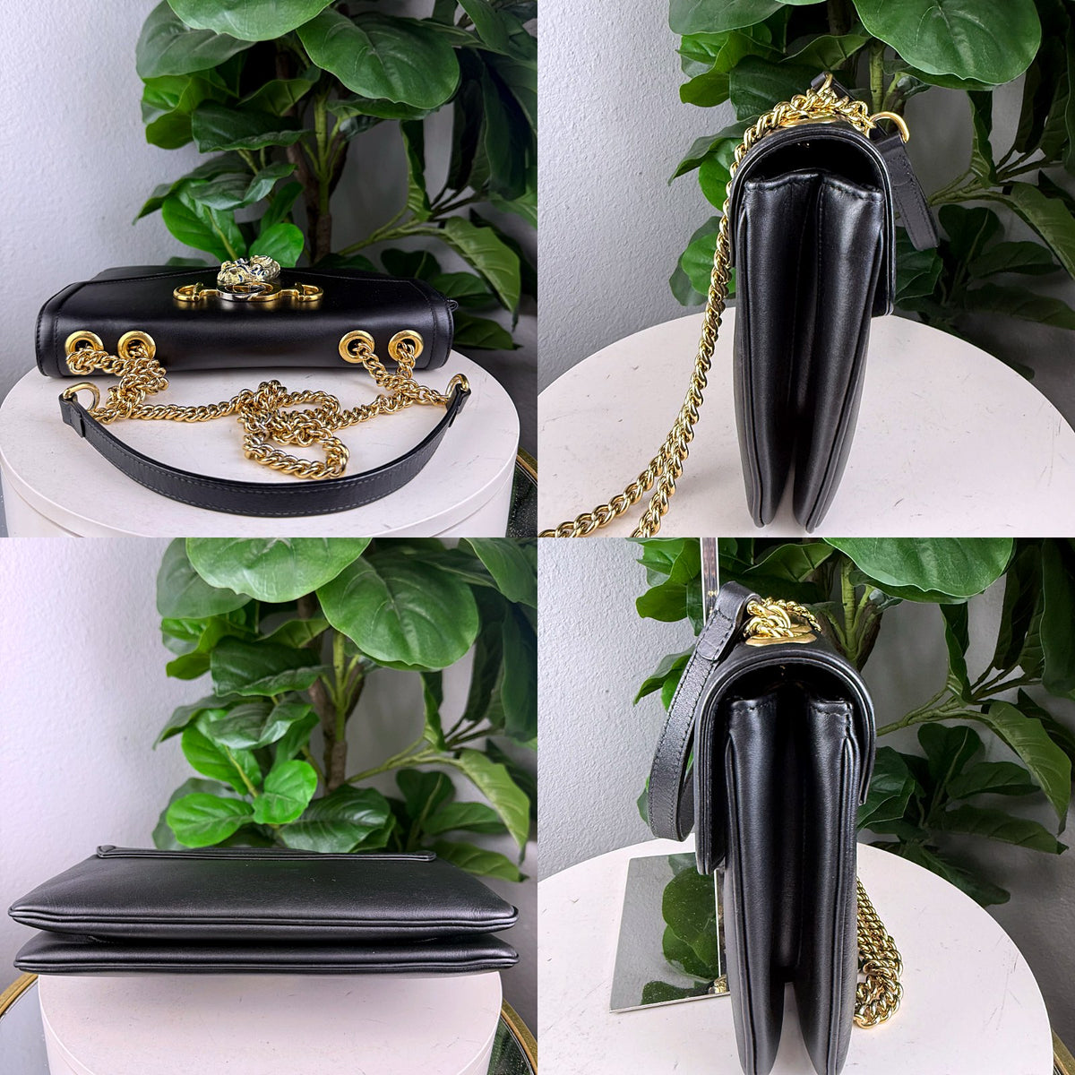 Authentic Gucci Rajah Medium Shoulder Bag Black Leather Gold Hardware - 05_extra.jpg