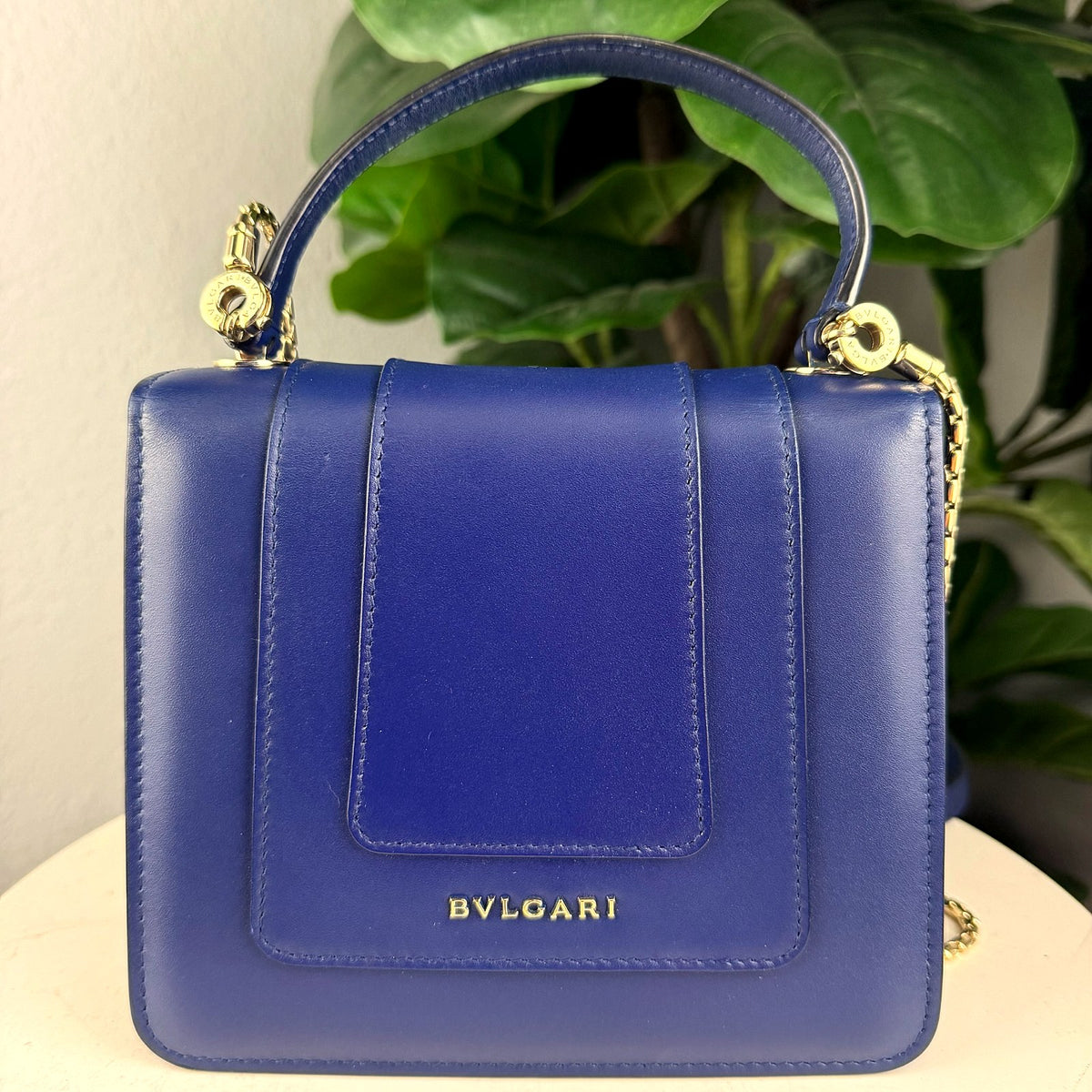 Authentic Bvlgari Serpenti Forever Small Top Handle Blue Leather Bag - 02_photo.jpg