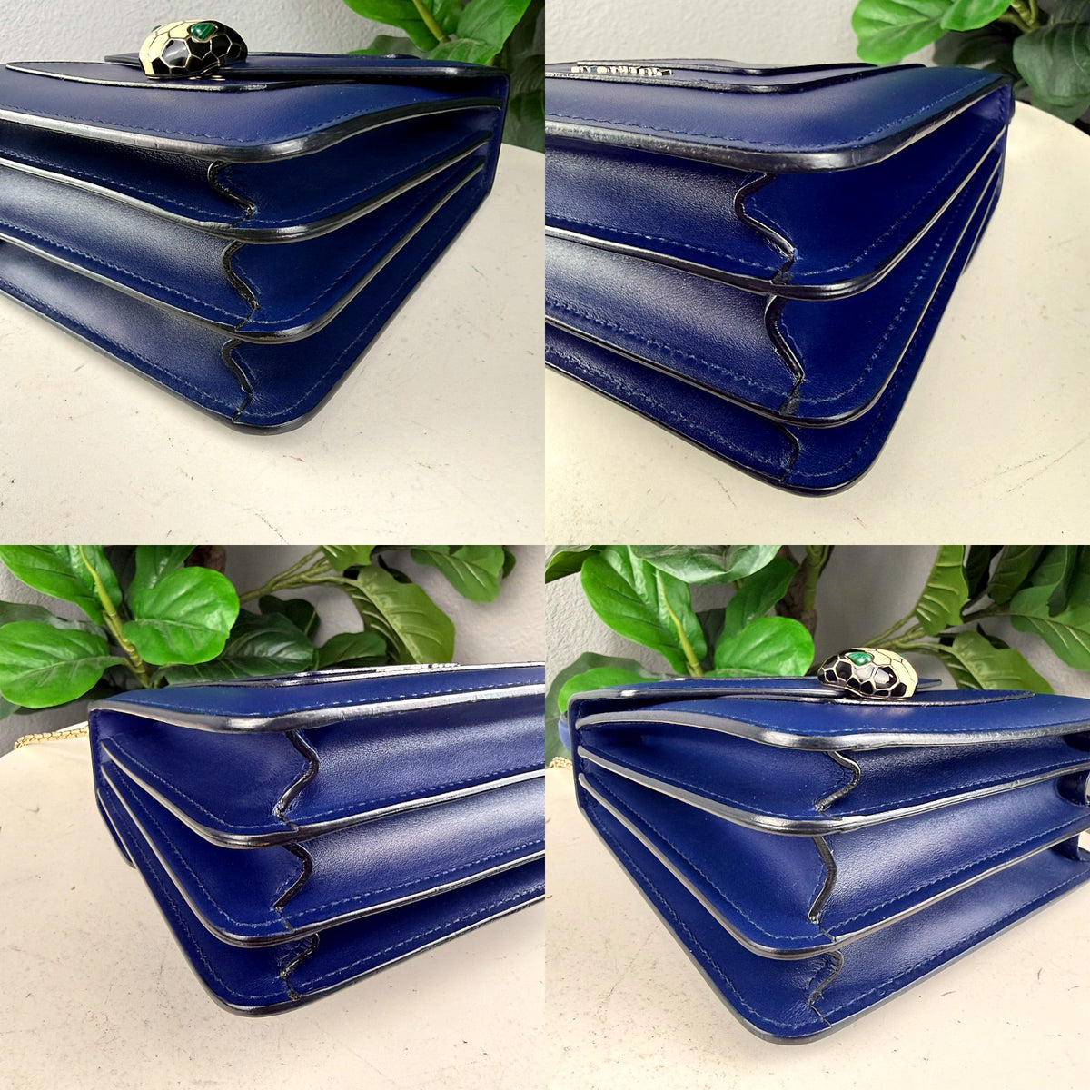 Authentic Bvlgari Serpenti Forever Small Top Handle Blue Leather Bag - 03_corners.jpg