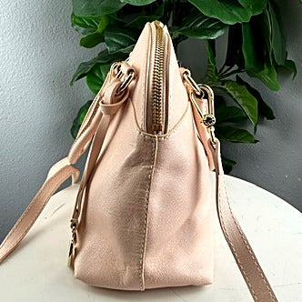 Authentic Furla Blush Pink Saffiano Leather Dome Bag - side view