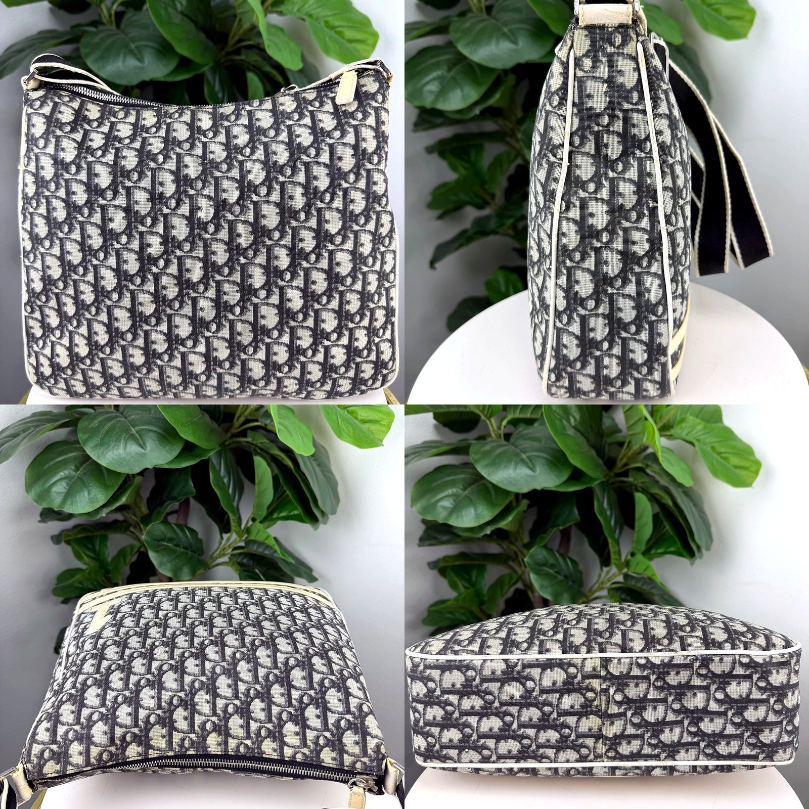 Christian Dior Vintage Trotter Oblique Canvas Messenger Bag