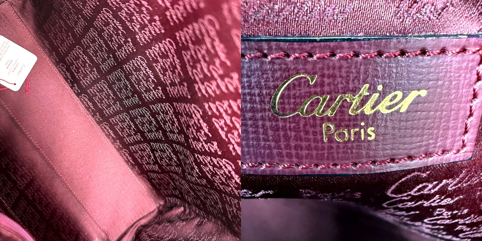 Cartier Burgundy Leather Bowling Bag