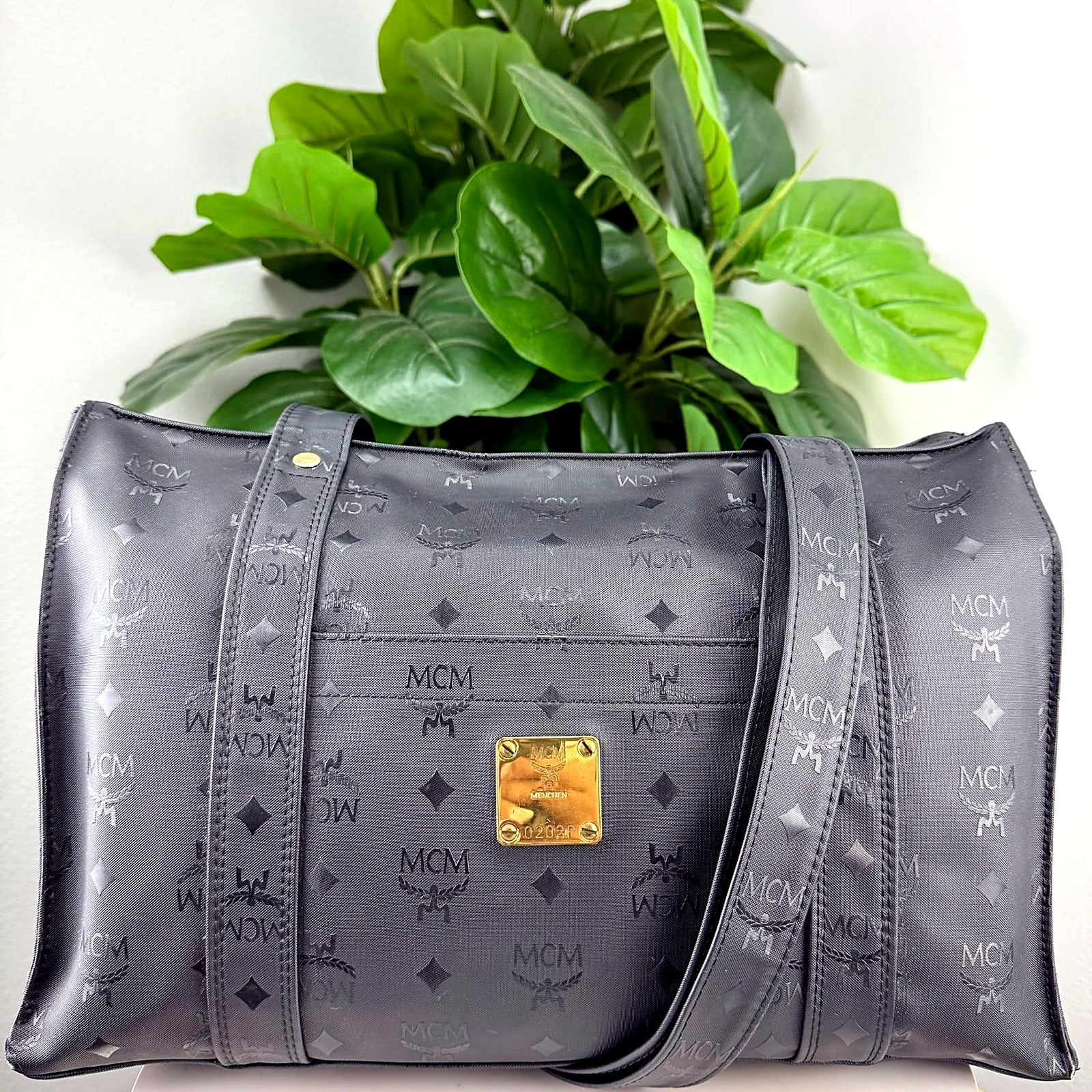 MCM Visetos Black Duffel Bag - 0202P