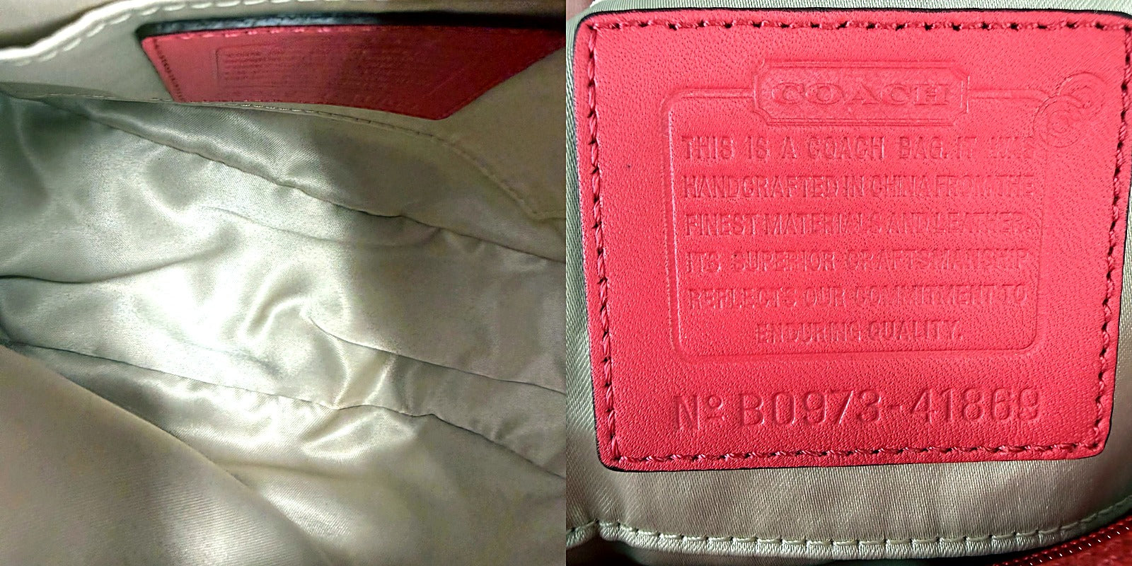 Coach red patent leather Zoe hobo pair view