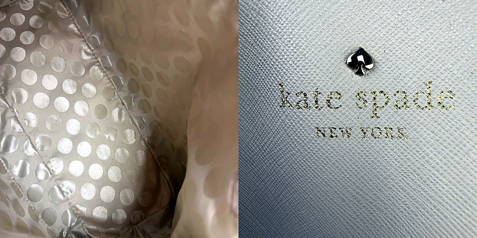 Kate Spade cream colorblock saffiano dome satchel pair view