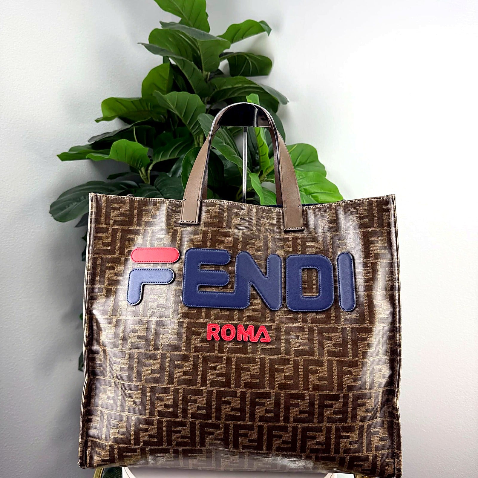 Fendi x FILA FENDI ROMA Zucca jacquard tote front