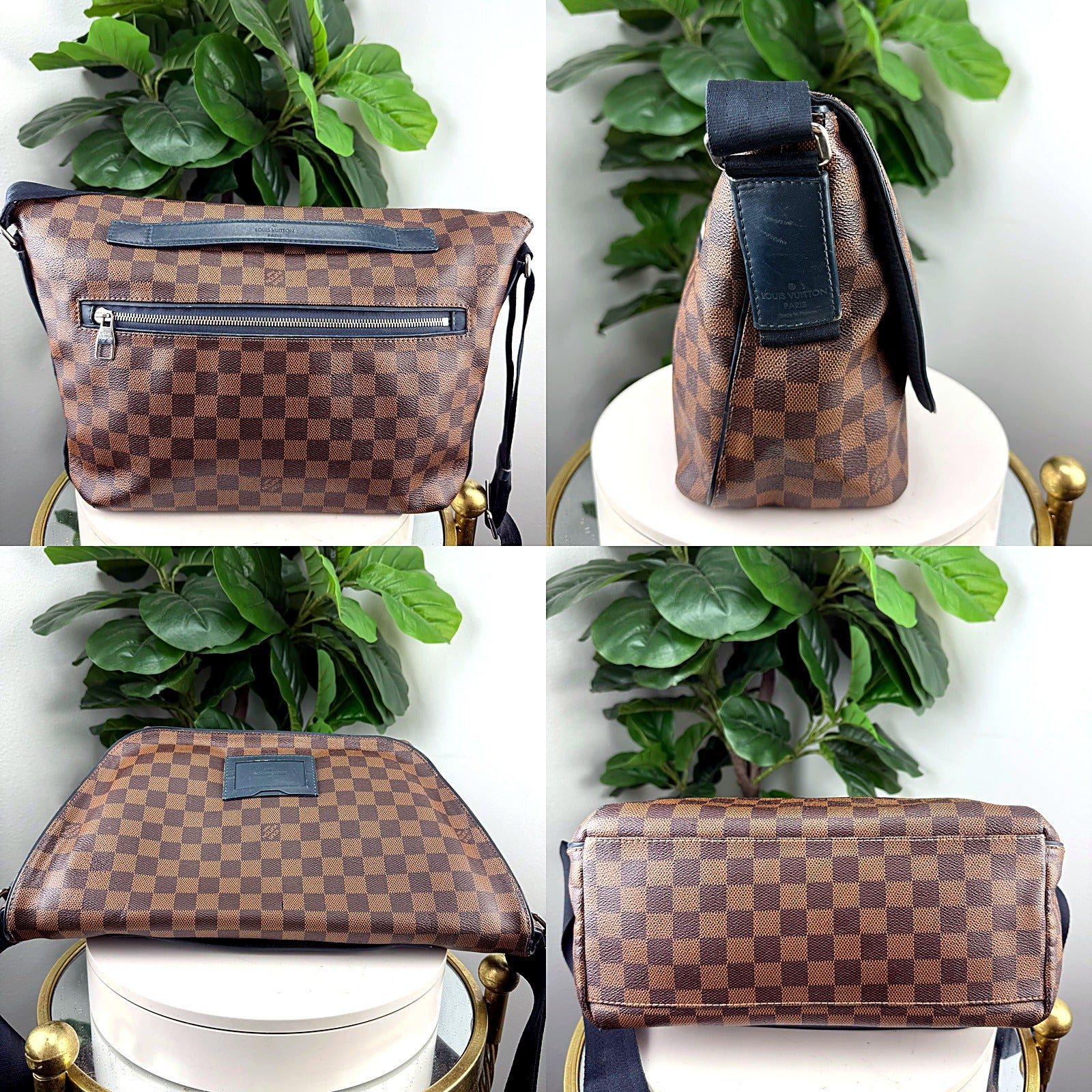 Louis Vuitton Damier Ebene messenger crossbody detail grid 1