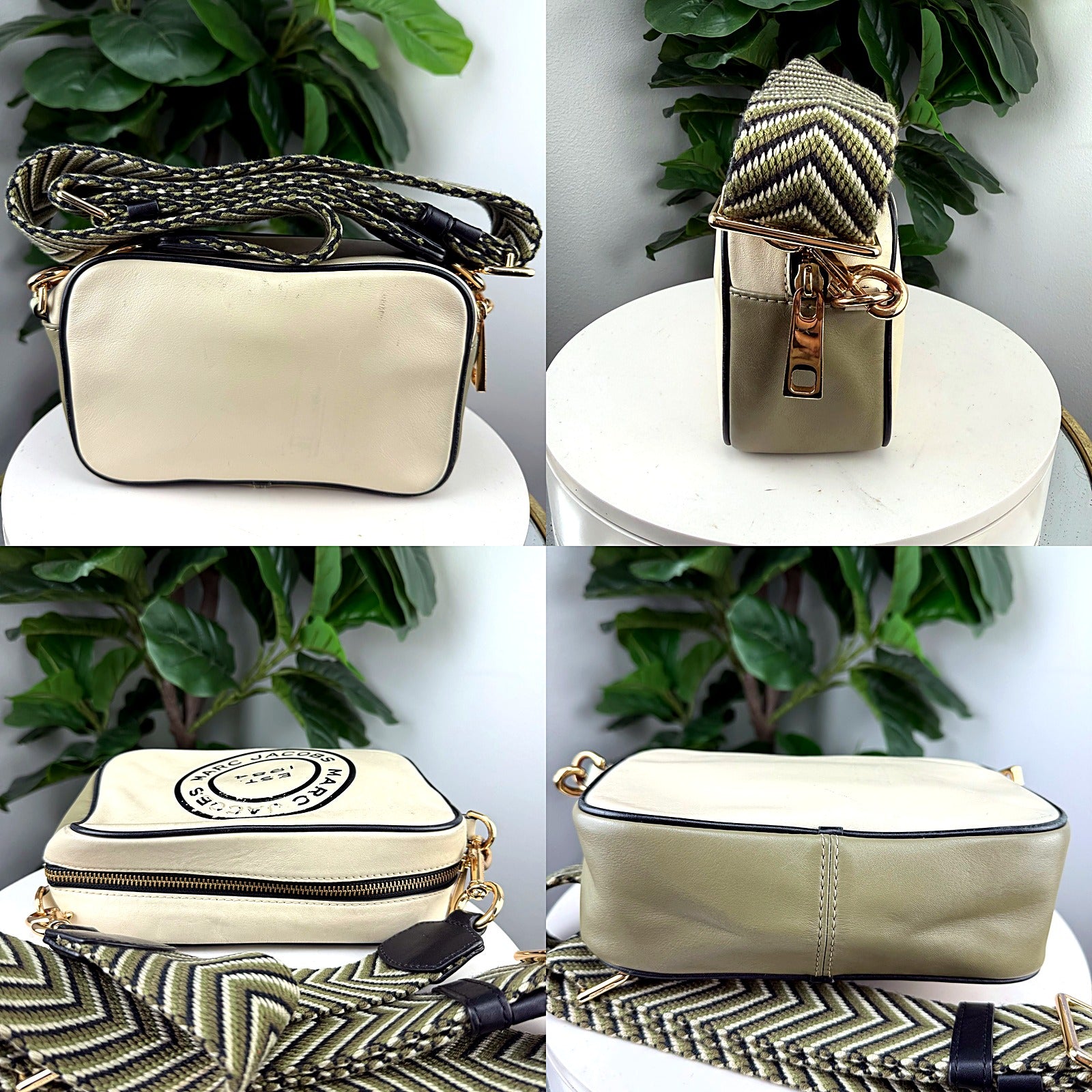 Authentic Marc Jacobs The Camera Bag Cream Leather Crossbody
