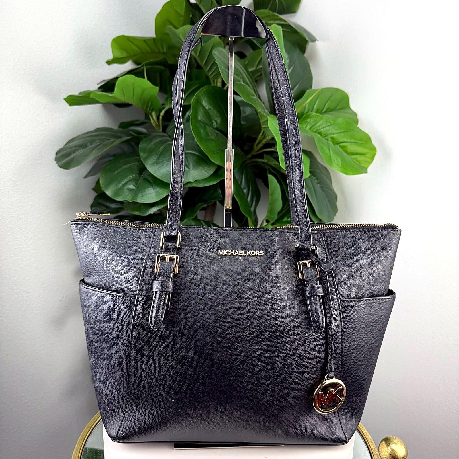 Authentic Michael Kors Black Saffiano Leather Tote
