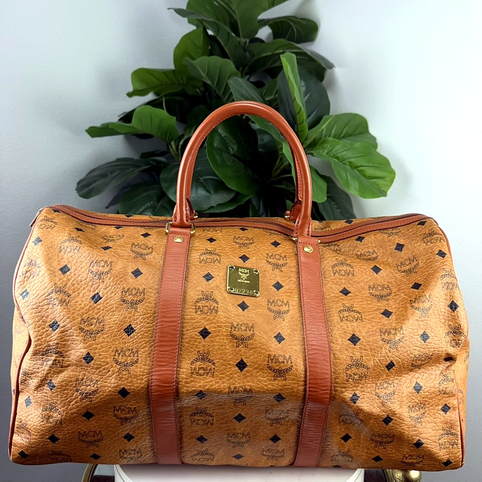 Authentic Vintage MCM Visetos Jack Nicklaus Golf Collection Duffel Bag - front