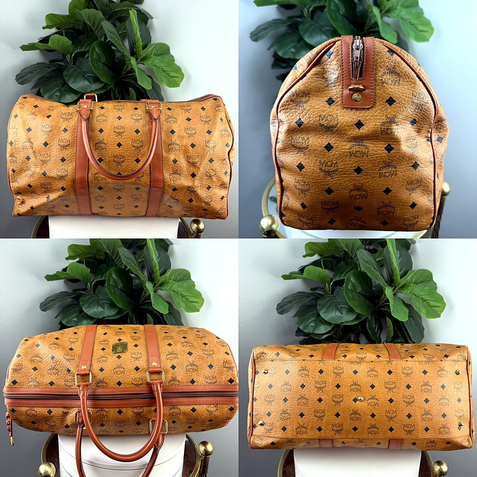 Authentic Vintage MCM Visetos Jack Nicklaus Golf Collection Duffel Bag - detail grid 1