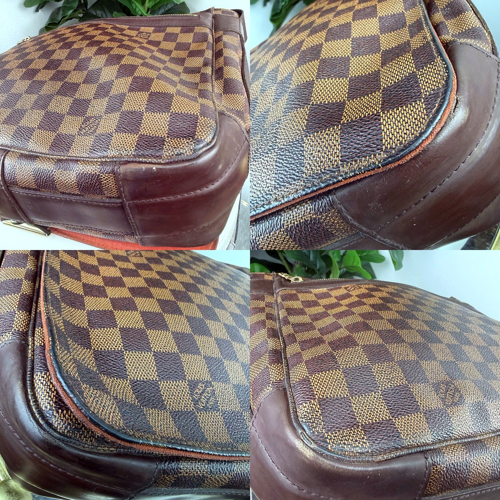 Authentic Louis Vuitton Damier Ebene Flap Messenger - wear detail