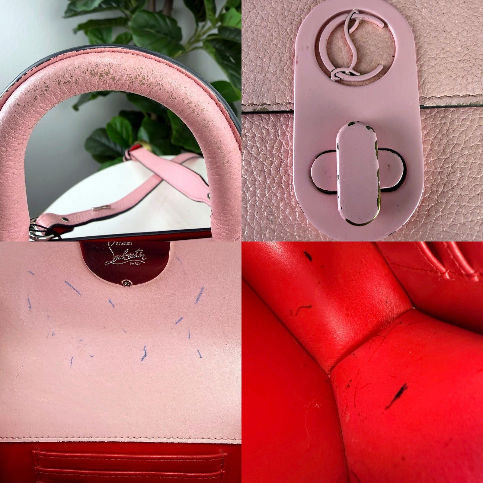 Handle scuffing, CL turnlock, and interior blue ink mark detail shots