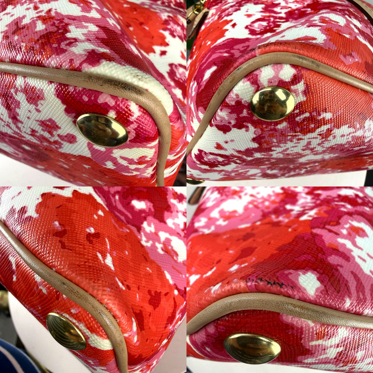 Coach dome satchel trim macro detail collage