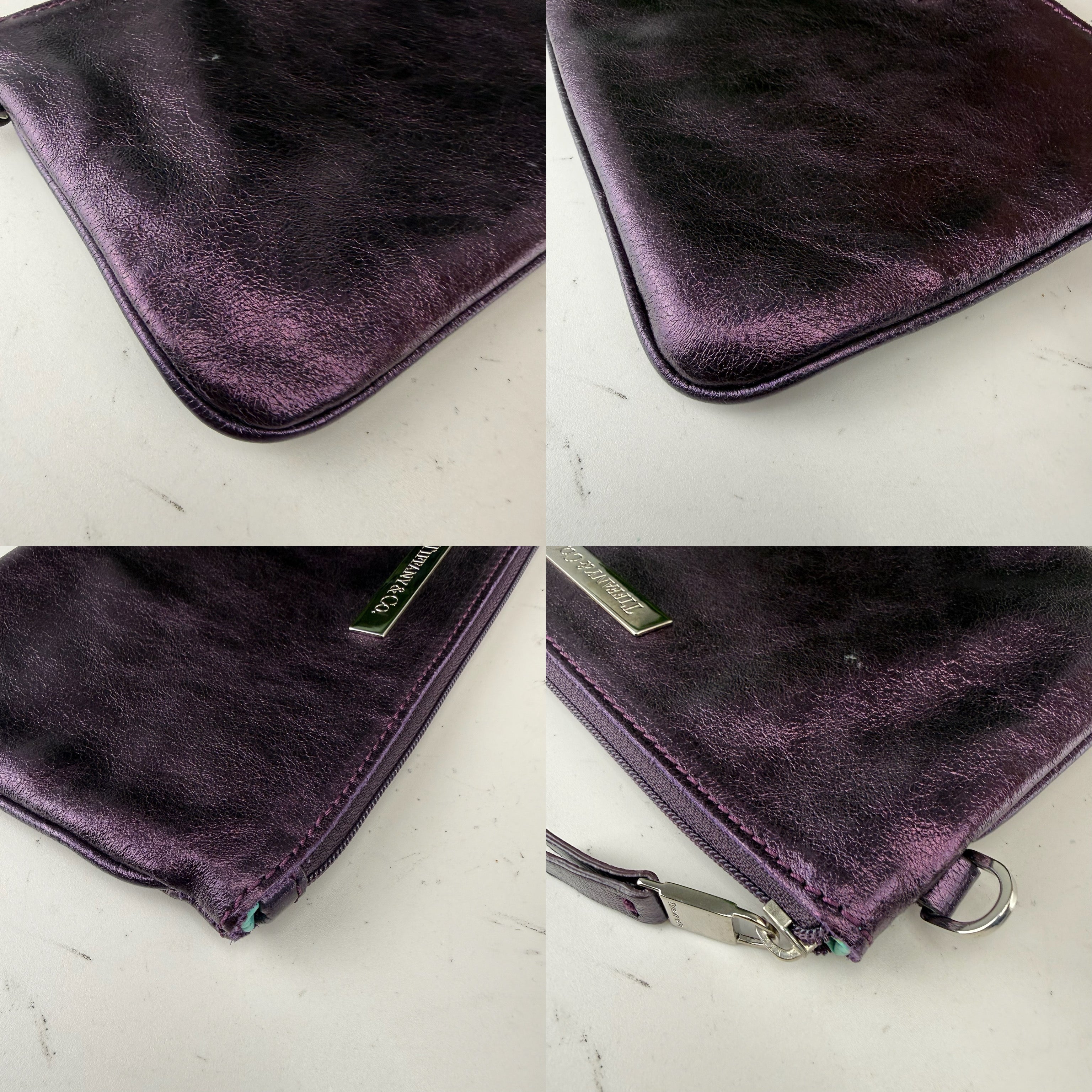 Authentic Tiffany & Co. Reversible Metallic Royal Tote Bag Purple
