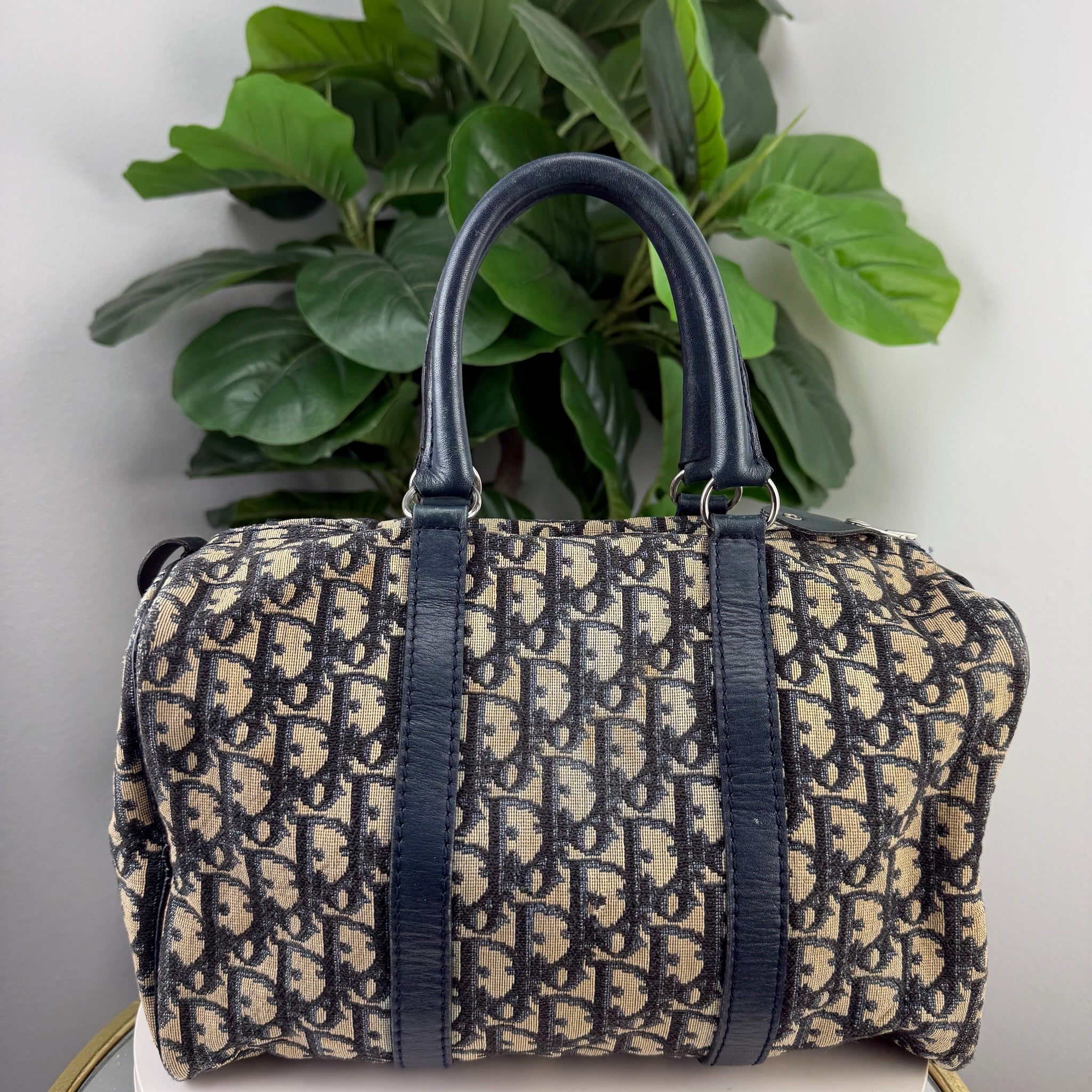 Christian Dior Trotter Monogram Jacquard Mini Boston Bag - front