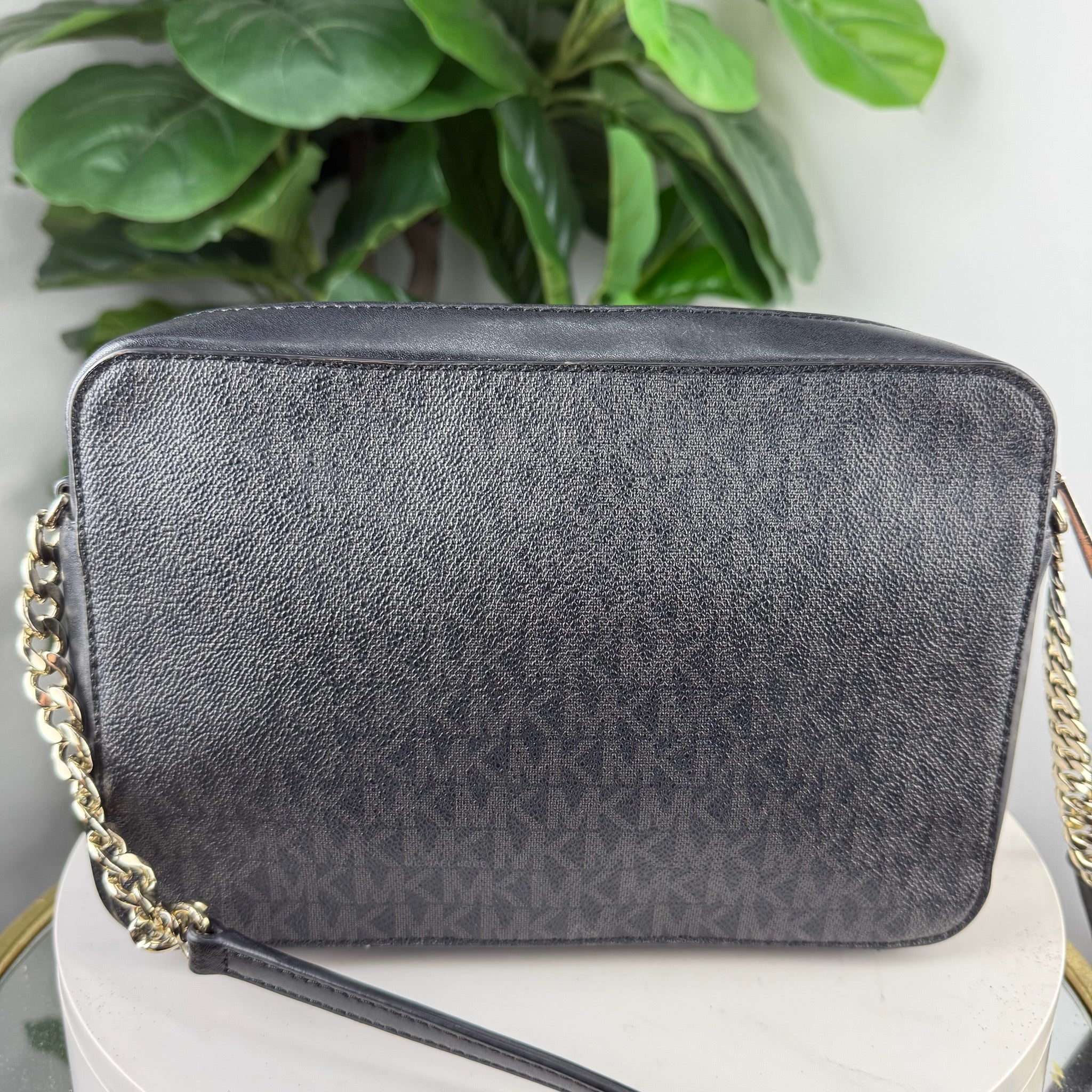 Michael Kors Jet Set Charm Center Stripe Camera Crossbody Bag