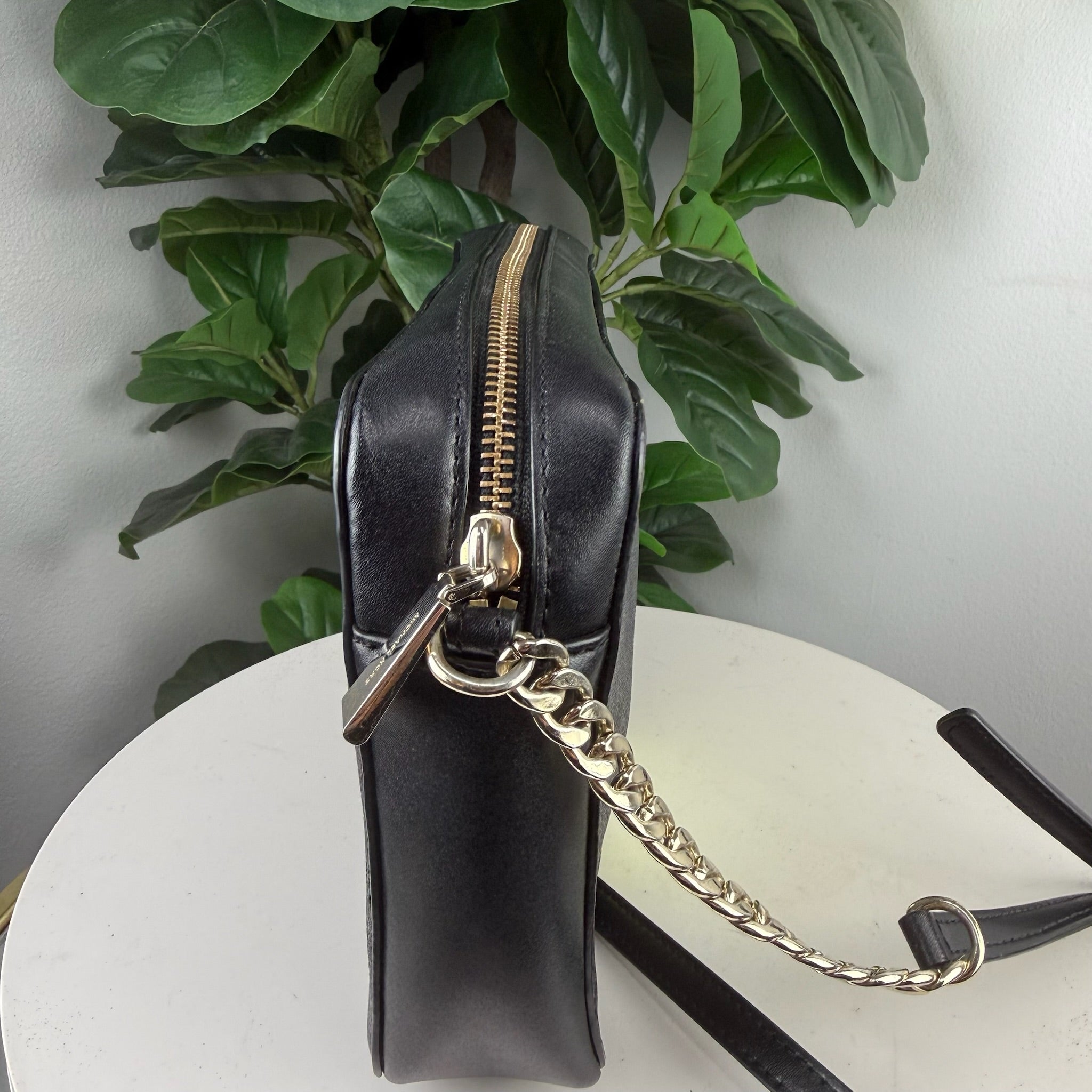 Michael Kors Jet Set Charm Center Stripe Camera Crossbody Bag