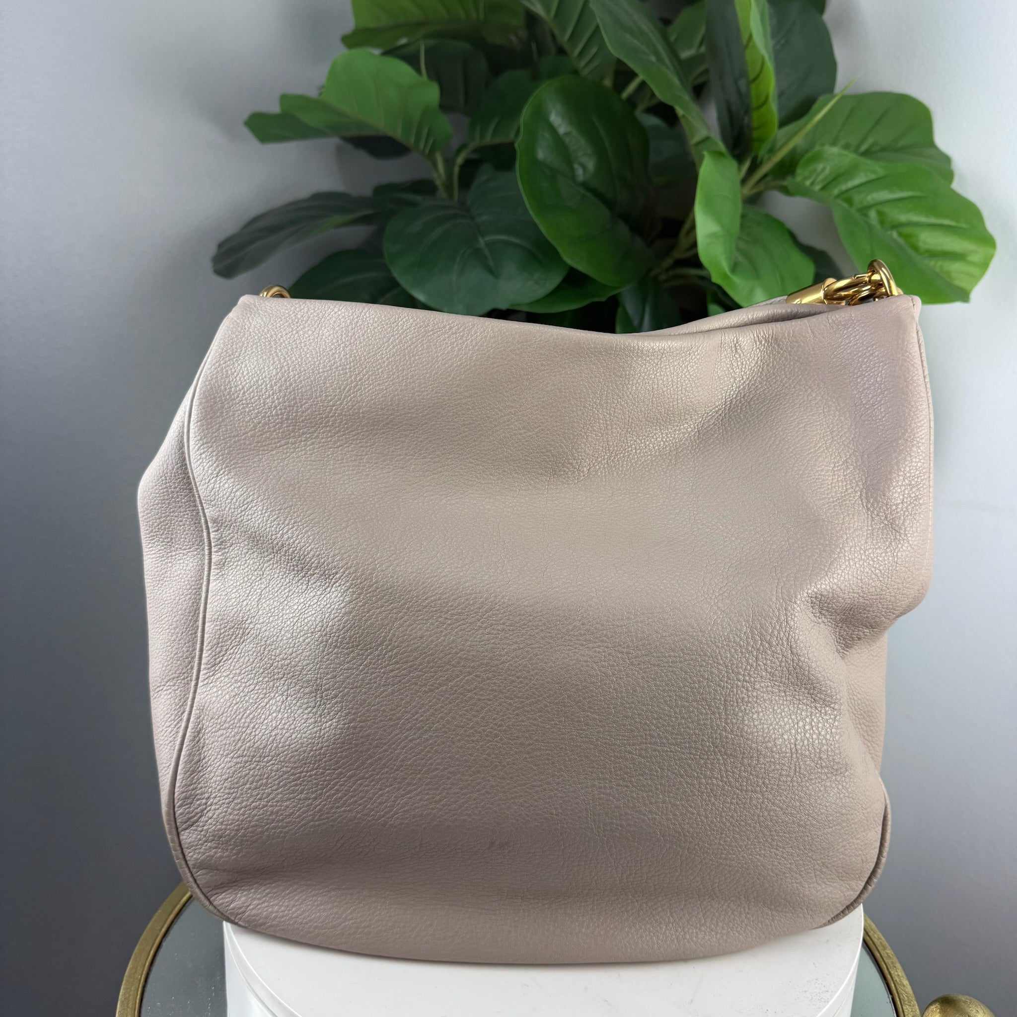 Marc by Marc Jacobs Pebbled Leather Hobo Bag - Taupe