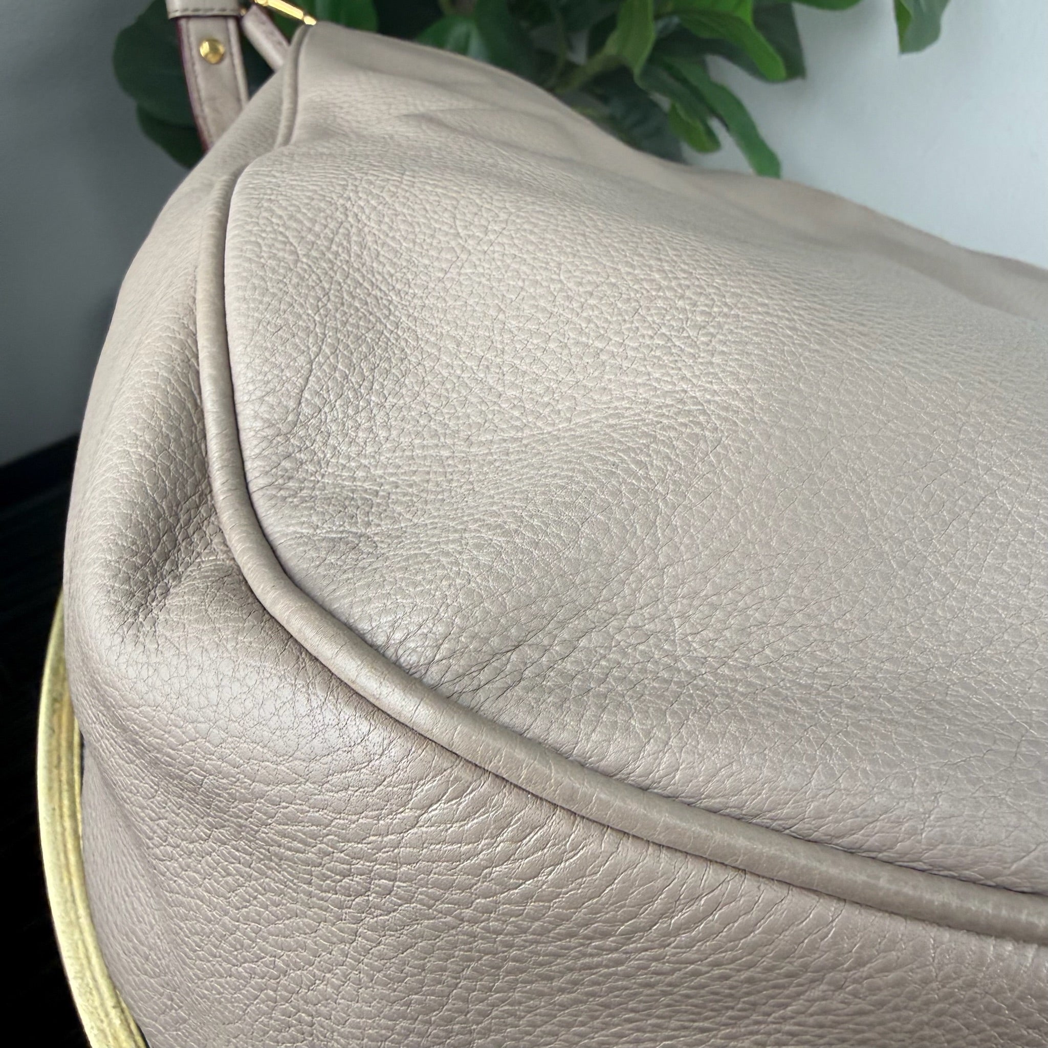 Marc by Marc Jacobs Pebbled Leather Hobo Bag - Taupe